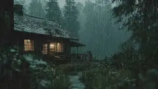 ✨Calm Rain Ambience | 3 Hours Cozy Cabin in the Forest for Relaxation Focus Study Work Stress Relief