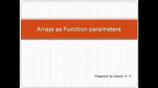 Passing arrays to functions