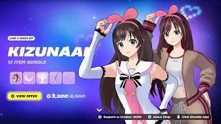 Fortnite gameplay of the Kizuna AI Bundle (Japanese VTuber) (Kizuna AI)