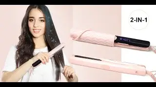 ANGENIL Pro Titanium Flat Iron Hair Straightener, Negative Ion Round Pink Hair Straightener