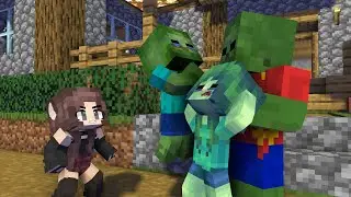 Minecraft, Bad Father Zombie + Baby Friendly Werewolf - Sad Story Monster School Animation