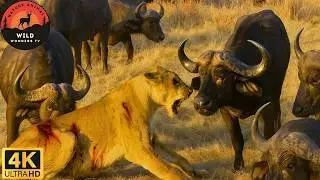 B&uacute;falo cafre vs Le&oacute;n: Batallas de supervivencia en el salvaje Okavango #animalessalvajes