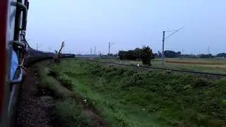 Train making a U-turn.