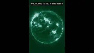 Sun 24 Hour Timelapse | Iron IX / 93 &Aring; | NOAA GOES-19 Extreme Ultraviolet (Sep 20, 2025) #shorts