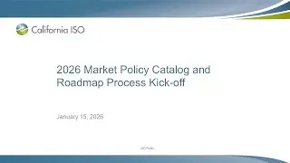 Jan 15, 2026 - 2026 Market Policy Catalog and Roadmap Process Kick-off