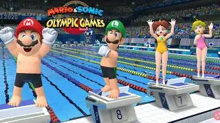 Swimming 100m (Gameplay) Mario & Sonic At The Olympic Games Tokyo 2020 Mario +++ Tails Sonic Switch