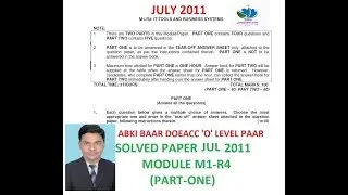 DOEACC O LEVEL M1-R4 JULY 2011 PART ONE SOLUTION
