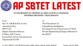 AP DIPLOMA EXAMS LATEST NOTIFICATION || AP SBTET 2020 || BSD TELUGU TECH