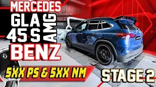 Mercedes-Benz AMG GLA 45S auf 5xxPS | Software Stage 2 + Downpipe + CPC | dyno- 100-200 | mcchip-dkr