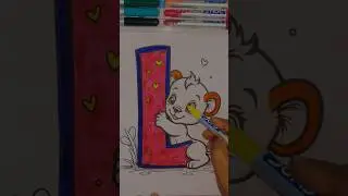 Lion story-abc -L for lion drawing Colouring kids learning kids multiple Learning