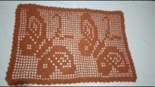 tapete quadrangular de crochê com motivos de borboletas,fácil de fazer ( 1/3)