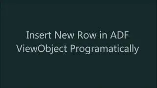 Insert New Row in ADF ViewObject Programatically