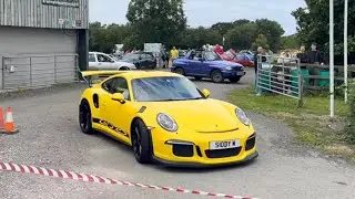 Performance cars leaving a car meet, chester cars and coffee