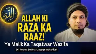 Allah Ki Raza Aur Dil Ki Roshni Ka Raaz Dil Ki Tareeki Khatam! | Ya Maliku Taqatwar Mujarrab Wazifa