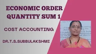 Economic Order Quantity - An introduction- Model 1
