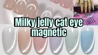 @bornprettyofficial milky jelly cat eye magnetic gel polishes 💅💅#nailsnailsnails #acrylicnails c