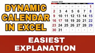 Dynamic Calendar || create calendar in excel || dynamic excel calendar
