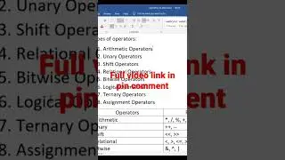 #operator in  #java  || Java crash course|| 04