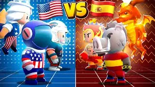 USA vs SPAIN in Stumble Guys!