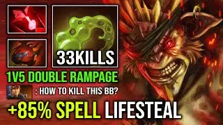 WTF 10Min Scepter Can't Kill Mid Bristleback 1K GPM Double Rampage 85% Spell Lifesteal Dota 2