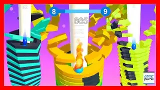 Stack Ball Game Level 51 - 70 | Blast Thorough Platforms | Stack Crush Ball @GamePointPK
