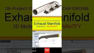 6- 3D Draft | Car Engine | Exhaust Manifold #3d #solidworks #tutorial #cad #drawing #engineering