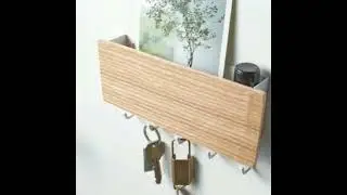 Sundries Storage Box Key Rack Wood Wall Shelf
