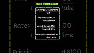 Simple interest formula #shorts #simpleinterest