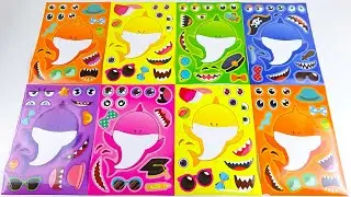 Colorful Baby Shark Sticker Dress Up Book Decoration | Satisfying with Sticker Playing