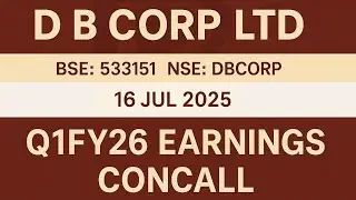 D B Corp Q1FY26 Concall | Earnings Conference Call Q1 Results 2026 | Latest share news
