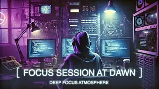 Cyberpunk Coding Room at Dawn | Ambient Focus Music for Productivity & Deep Work