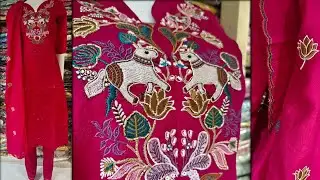 New Arrival : Kashmiri Work Anarkali Dress in Roman Silk | Rani Pink Women's Ethnic Wear Haul