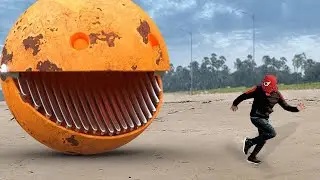 Alien Robot Pac-man attack on spider-man | Film by #wackylegends