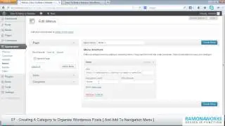 WordPress Tutorial 07 - Creating A Category to Organize WordPress Posts