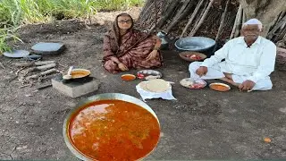 धारा काढुन झाल्यावर आईनी रानात चुलीवर झणझणीत शेंगदाण्याचं चुट चुट बनवलं | Tatyacha Mala