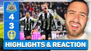 NEWCASTLE UNITED 4-3 LEEDS UNITED HIGHLIGHTS & Reaction | Premier League