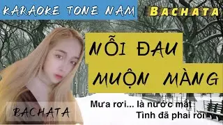 Karaoke NỖI ĐAU MUỘN MÀNG  bachata TONE NAM | Nhạc Sống Công Nguyễn