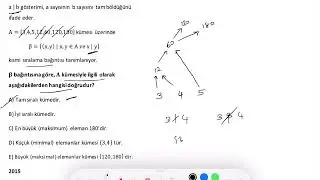 Soyut Matematik: Bağıntı Soru Çözümü 12 (Sıralama bağıntısı) (2015L Benzer) #öabtmatematik
