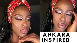 ANKARA INSPIRED MAKEUP TUTORIAL #2 | DARK SKIN, CUT CREASE + GLITTERS