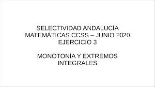 Selectividad Andalucía Junio 2020 Matemáticas CCSS – Ejercicio 3