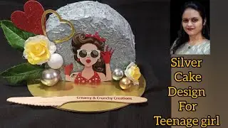 Silver top forward cake design for teenager girl|top forward cake decoration idea|