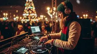 Frozen Freeway DJ | Car EDM Crystal Night Run 🎧🧊 #dj #edm #christmas #drive