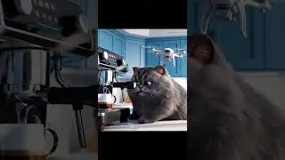 Cat Barista vs Drone #catvideos #animation #catfunny #CatVsDrone #FunnyCat #AnimationShorts