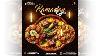 Ramadan Iftar menu social media template