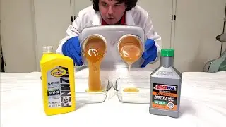 Тест текучести масла Pennzoil Platinum против AMSOIL XL 0W-20 на холоде