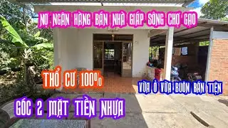 MS:24662 Căn nh&agrave; g&oacute;c 2 mặt tiền huyện lộ 25 chủ ngộp ng&acirc;n h&agrave;ng 1.1 tỷ gi&aacute;p s&ocirc;ng - Thổ cư 100%.