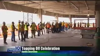 Hundreds celebrate 'topping off' of new Spohn Shoreline patient care tower