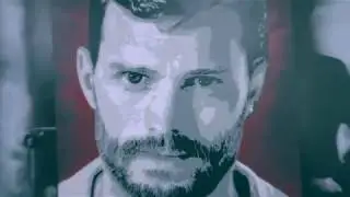 Jamie Dornan portrait Visual Waste Stencil art