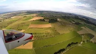 N&ouml;rdlinger Ries von oben: Flug nahe den Ofneth&ouml;hlen; Blick auf die Villa Rustica
