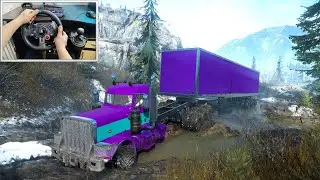 SnowRunner - iX 3880 Transporting iX8 Low Saddle Trailer | Logitech G29 Gameplay